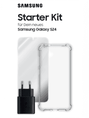 Schutzglas Glas günstig Kaufen-Samsung S24 Starterkit. Samsung S24 Starterkit . Starterkit inkl. Samsung Schnellladegerät EP-TA 800,Samsung Schutzglas - GP-TTS921AEATW