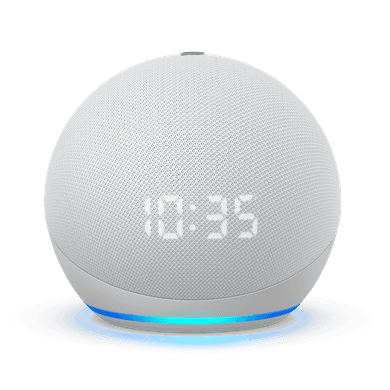 Amazon Echo Dot (4. Generation) mit Uhr weiß