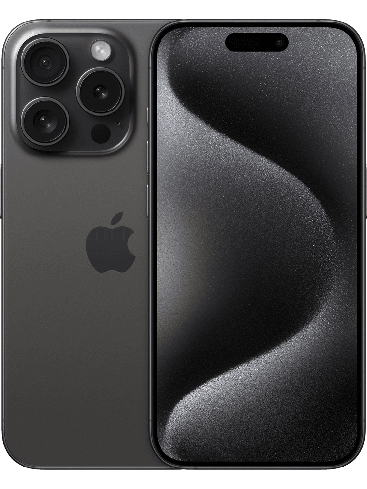 apple iphone 15 pro 128 gb titan schwarz vorderseite