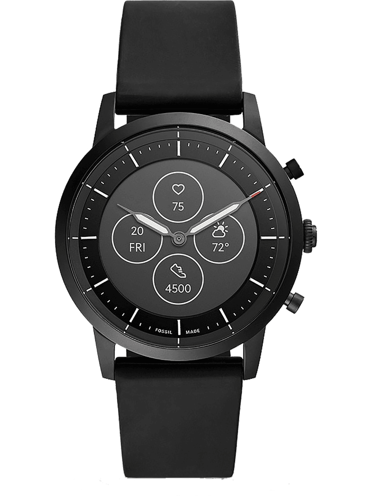 fossil hybrid smartwatch hr 42mm schwarz vorderseite
