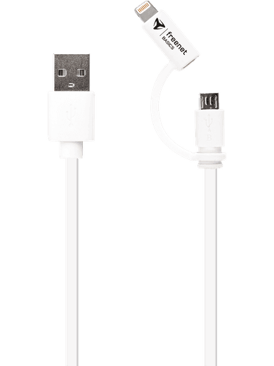 freenet Basics Combo micro-USB & Lightning 180cm weiß
