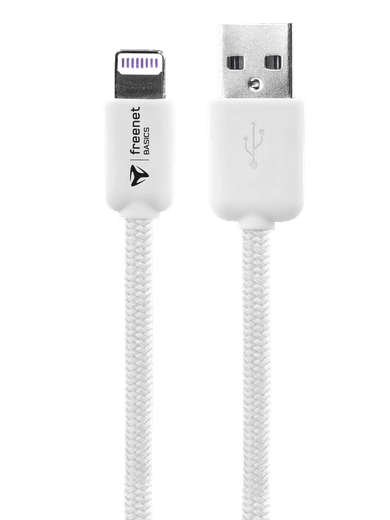 freenet Basics Lade- &amp; Datenkabel Lightning 180cm Weiß