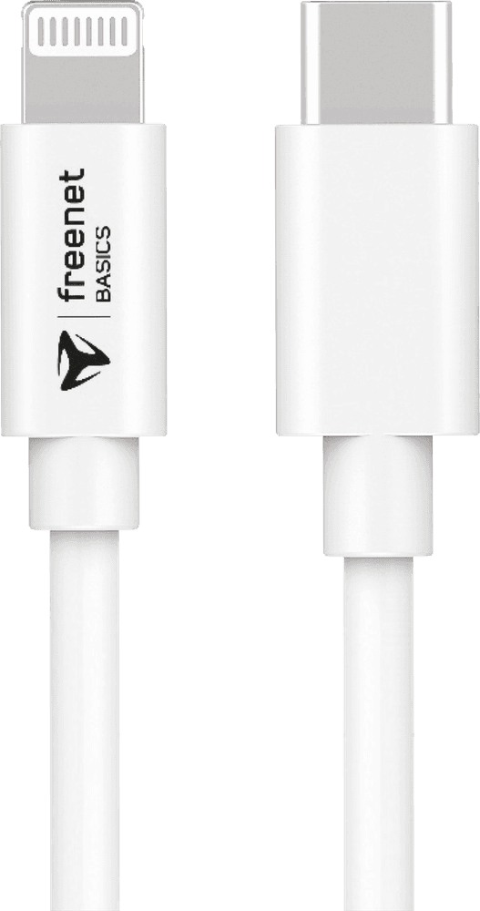 freenet basics lightning usb c kabel 1 5m weiss vorderseite