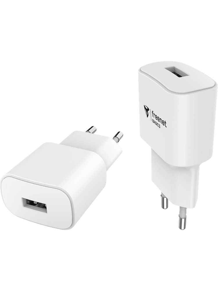 freenet basics travel charger usb a weiss vorderseite