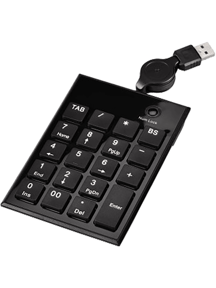 hama slimline keypad zifferntastatur sk140 schwarz vorderseite