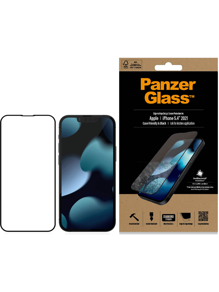 panzerglass case friendly iphone 13 mini transparent vorderseite