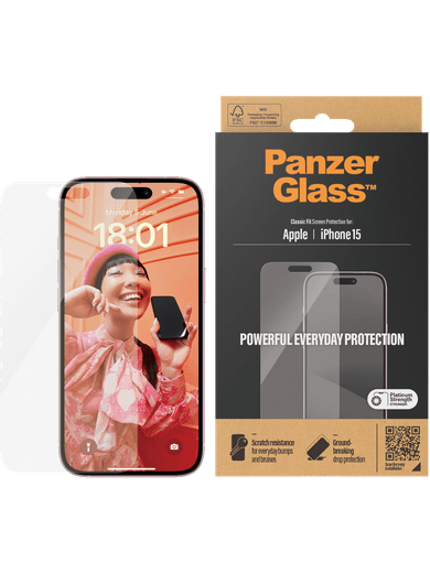 PanzerGlass Classic Fit Screen Protector - iPhone 15