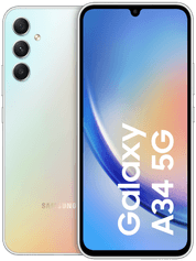 Play 3  günstig Kaufen-Samsung Galaxy A34 5G 128 GB Awesome Silver. Samsung Galaxy A34 5G 128 GB Awesome Silver . 6,6 Zoll Super AMOLED Display 120 hz,48 Megapixel Weitwinkelkamera