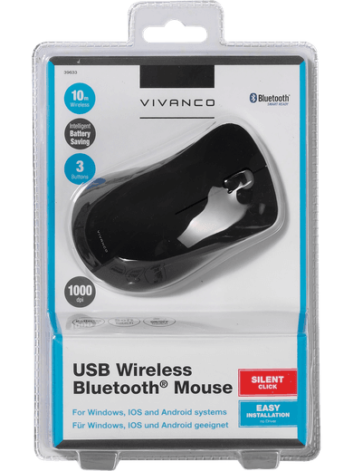 Vivanco Bluetooth-Maus (schwarz) Rückseite