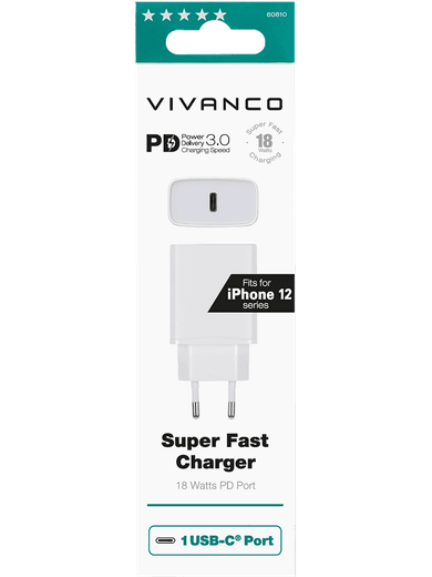 Vivanco Set:  Smart Air 3 Bluetooth-Kopfhörer + Super Fast Charger USB-C (mit Power Delivery 3.0) Rechte Seite