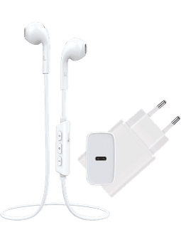 Vivanco Set:  Smart Air 3 Bluetooth-Kopfhörer + Super Fast Charger USB-C (mit Power Delivery 3.0) Vorderseite