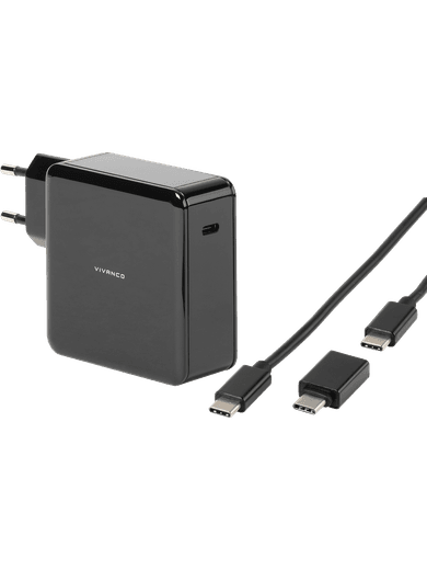 Vivanco Universal USB-C Ladegerät schwarz Rückseite