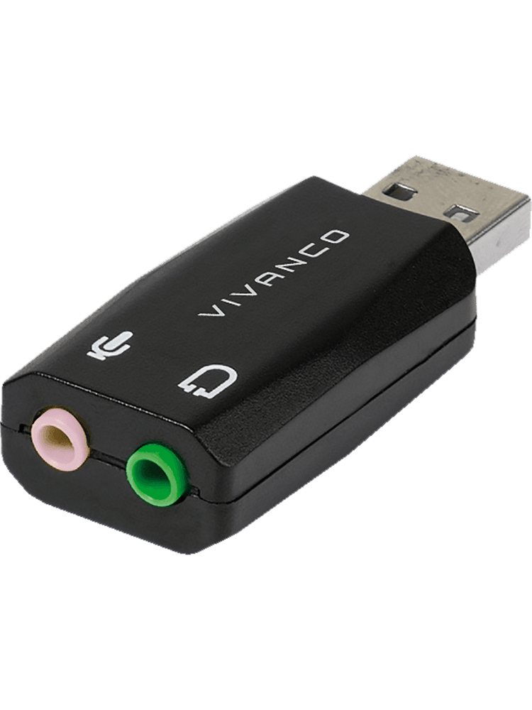 vivanco usb 20 audioadapter schwarz vorderseite