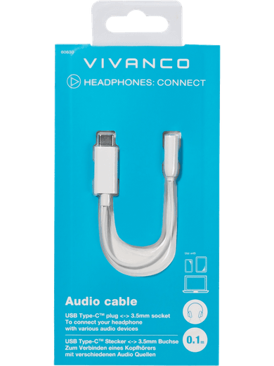 Vivanco USB-C auf 3.5mm Adapter weiß Rückseite