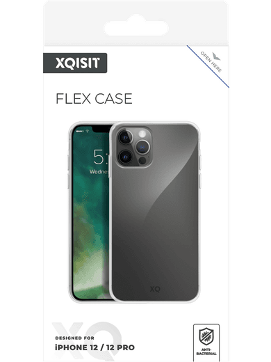 XQISIT Flex Case iPhone 12/12 Pro (transparent) Linke Seite
