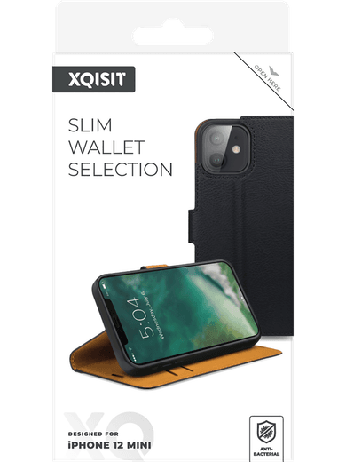 XQISIT Slim Wallet Selection iPhone 12 mini (schwarz) Rechte Seite