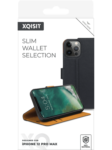XQISIT Slim Wallet Selection iPhone 12 Pro Max (schwarz) Rechte Seite