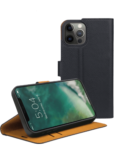 XQISIT Slim Wallet Selection iPhone 12 Pro Max (schwarz) Rückseite