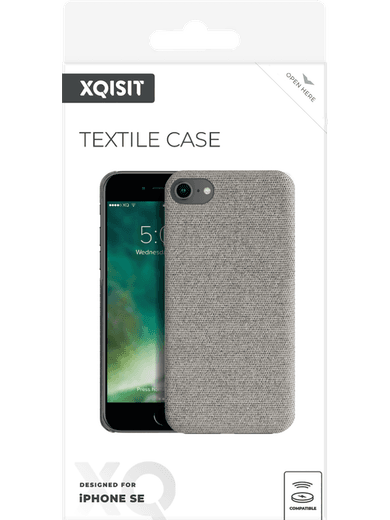 XQISIT Stoff-Case iPhone 6/6s/7/8/SE (2020) grau Rechte Seite