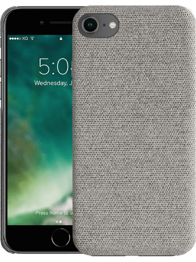 XQISIT Stoff-Case iPhone 6/6s/7/8/SE (2020) grau Rückseite